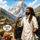 Cover illustration for Chiranjeevi featuring a mysterious sage arriving in a Indian village, inspiring wonder, faith, and the timeless search for divine wisdom.