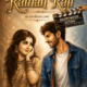 Cover illustration for Raman Raji featuring two aspiring actors sharing a heartfelt moment on a Bollywood film set, symbolizing love, dreams, and destiny.