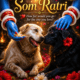 Illustrated cover for the story Som Ratri, featuring two dogs beneath the symbolic hands of Goddess Kali, portraying a scene of love, protection, and devotion.